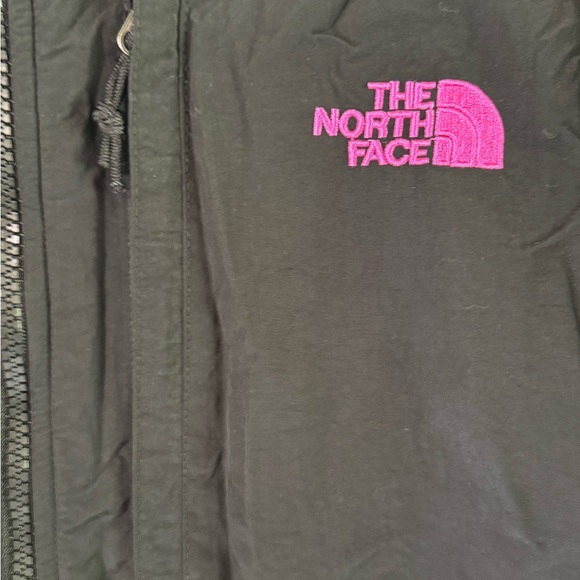 The North Face Black Jacket with Vibrant Pink Logo - Picture 2 of 8